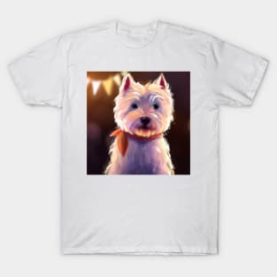 Cute West Highland White Terrier Drawing T-Shirt